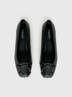 Therapy Sire Block Heel Ballerina Shoes Black