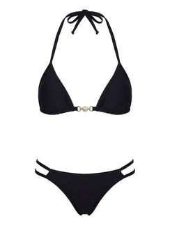 Maurita Double Strap Bikini Bottoms Black