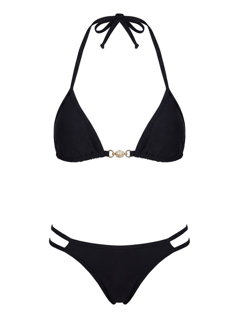 Maurita Double Strap Bikini Bottoms Black
