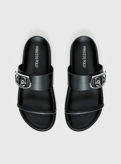 Worth It Buckle Detail Sandals Black