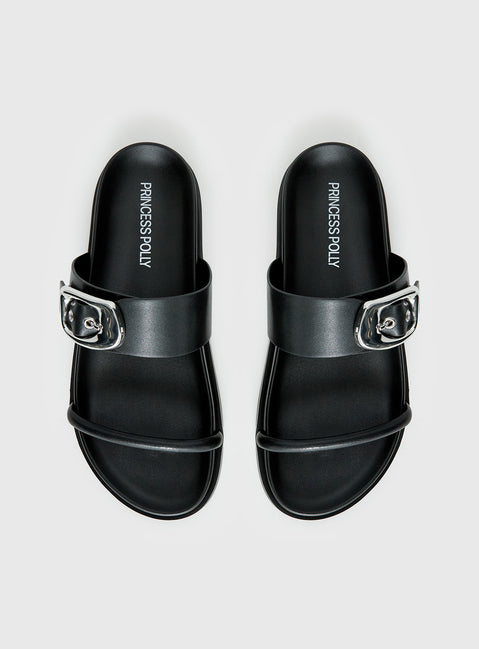 Worth It Buckle Detail Sandals Black