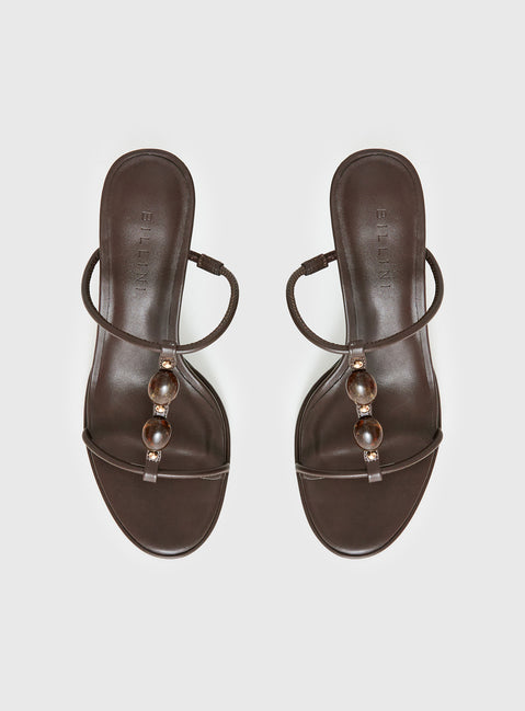 Billini Olympie Gem Detail Heels Brown