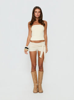 Daily Define Tie Waist Micro Shorts White