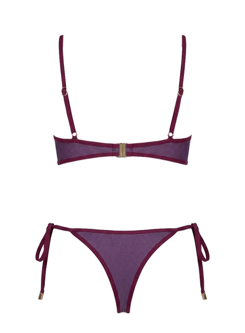 Nell Tie Side Bikini Bottoms Deep Purple
