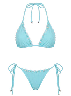 Lietta Embellished Triangle Bikini Top Jelly Mint