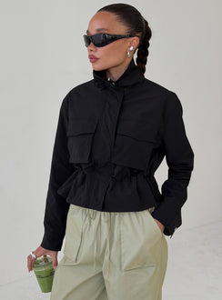 Annisa Funnel Neck Jacket Black