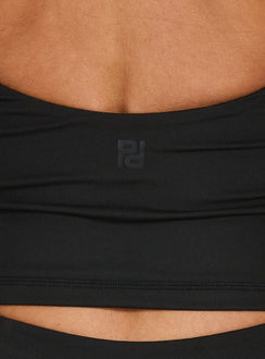 Habitual Active Longline Plunge Neck Tank Top Black
