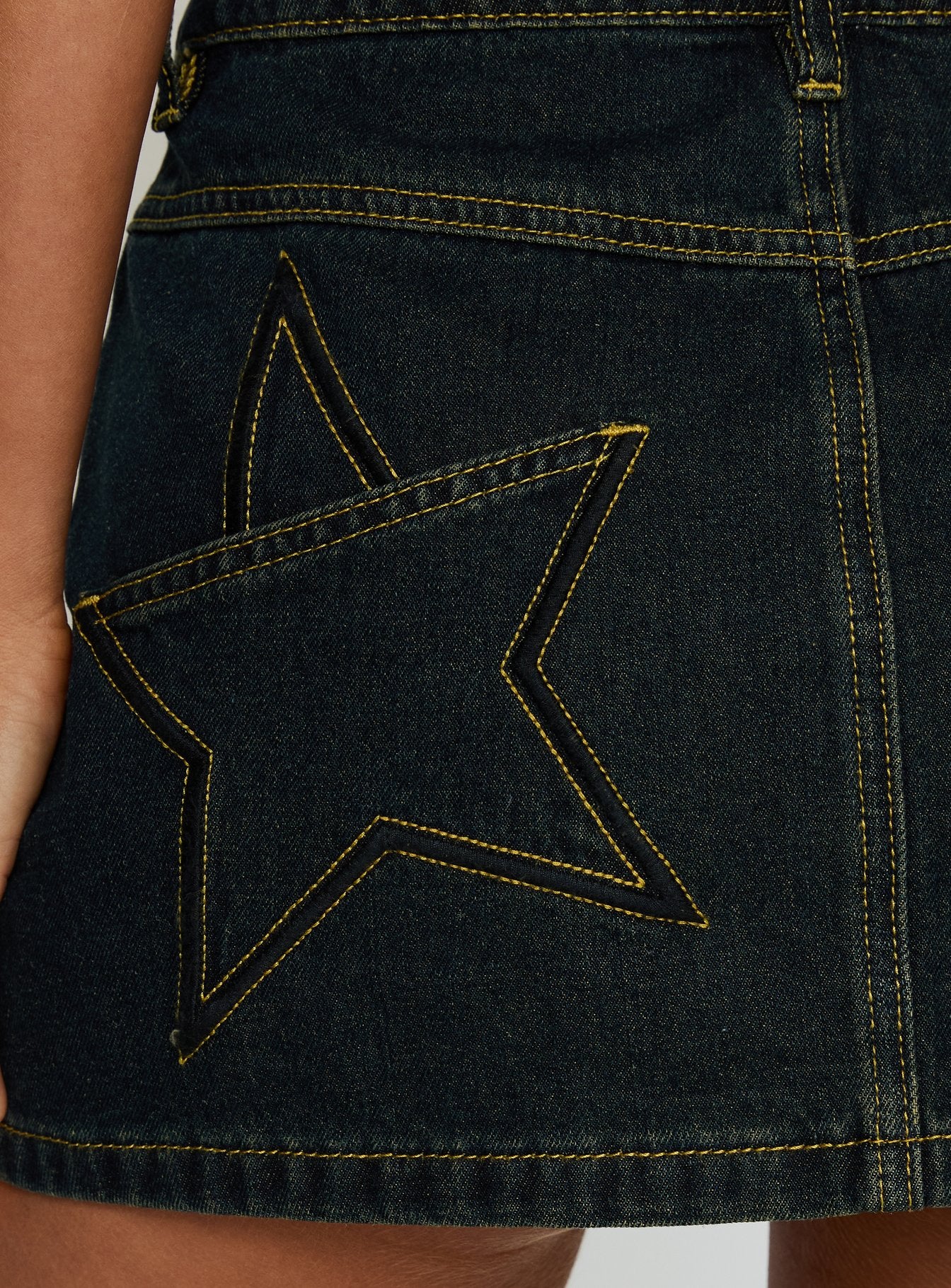 product Princess Polly Electric Star Patch Pocket Mini Skirt Dark Blue Wash Mini Skirts 