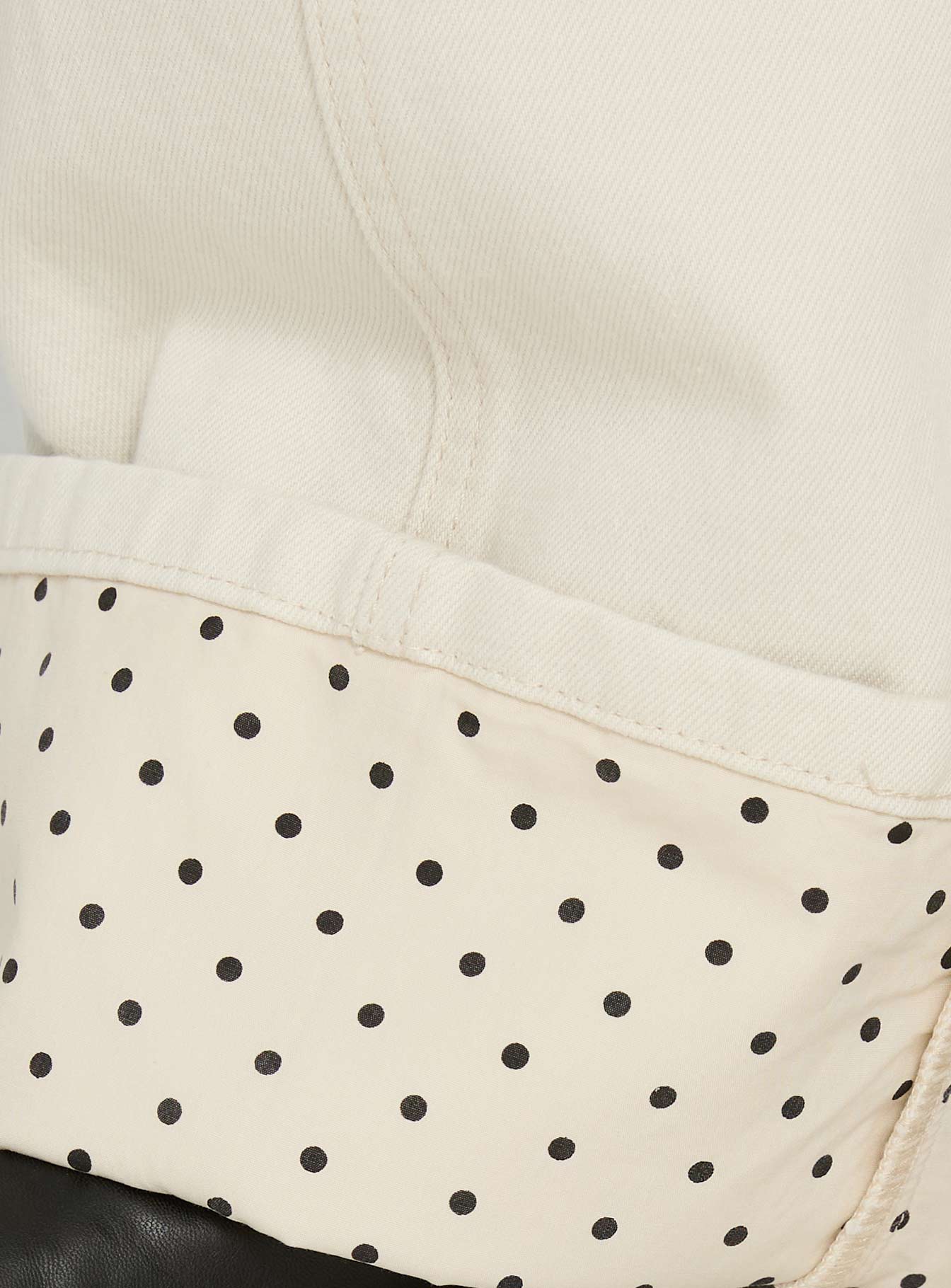 product Princess Polly Nikoletta Foldover Jeans Cream / Polka Mid Rise Jeans 