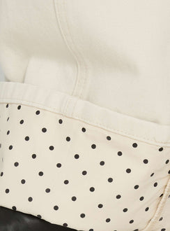 product Princess Polly Nikoletta Foldover Jeans Cream / Polka Mid Rise Jeans 
