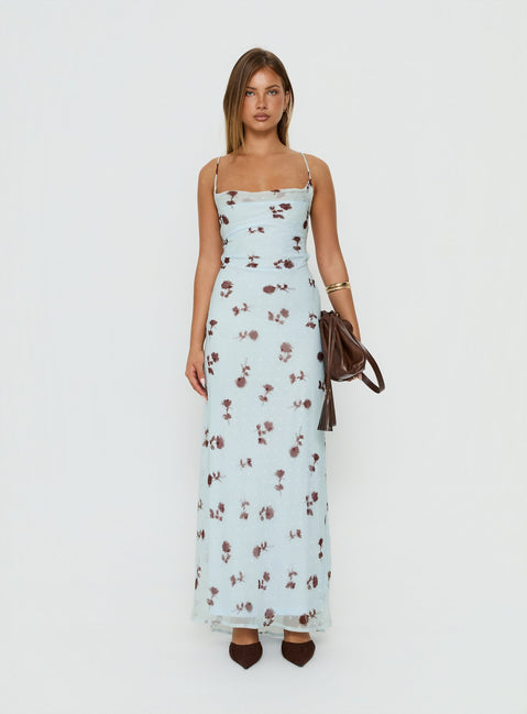 Celena Maxi Dress Blue Floral