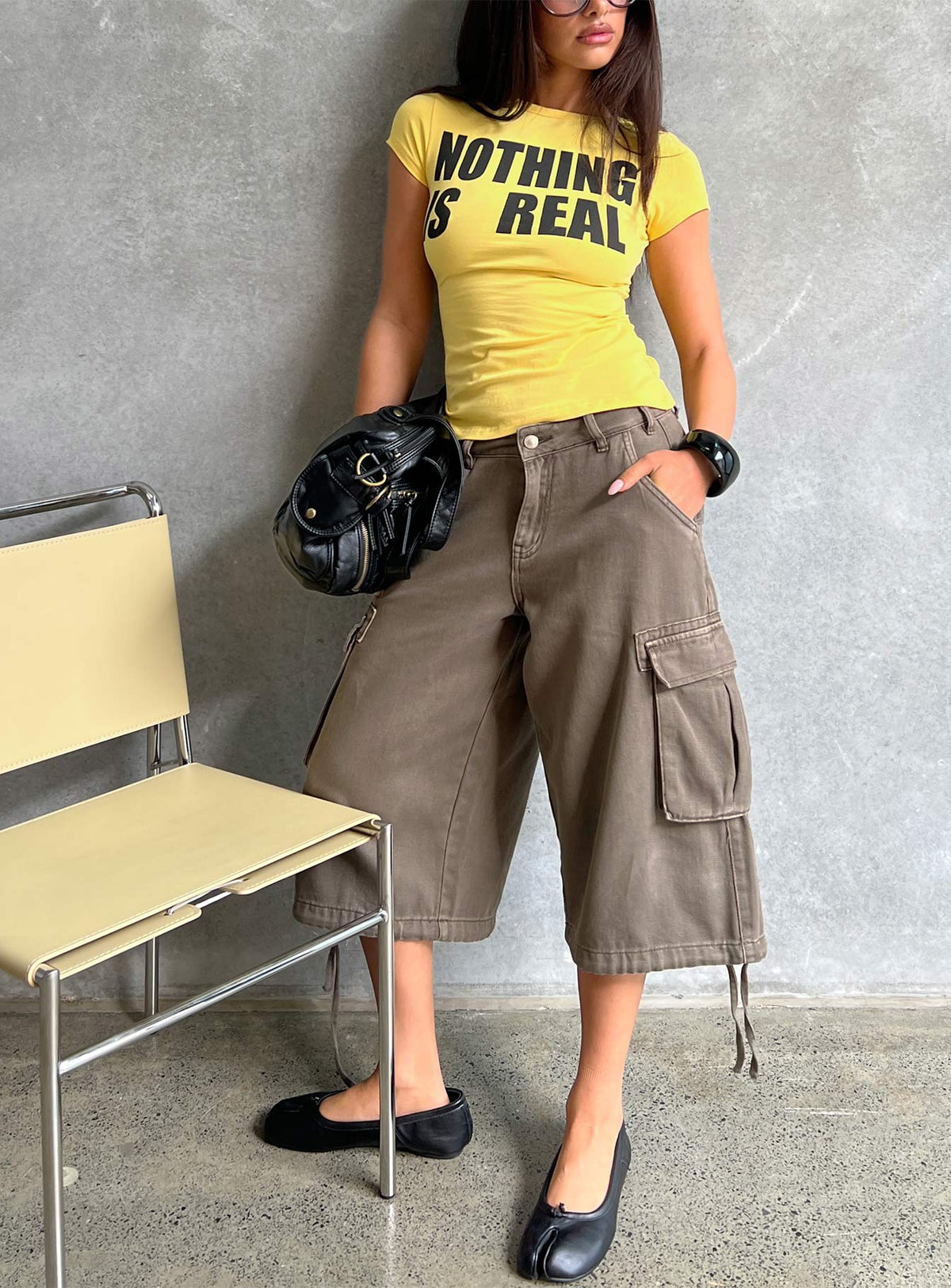 Hudsen Longline Cargo Shorts Khaki Petite