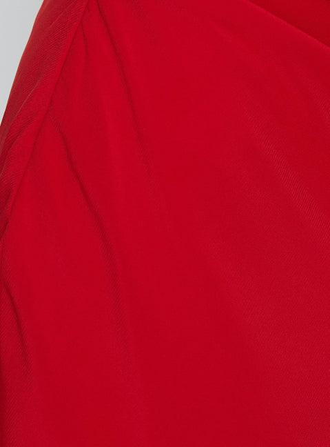 Jasira Strapless Drape Mini Dress Bold Red