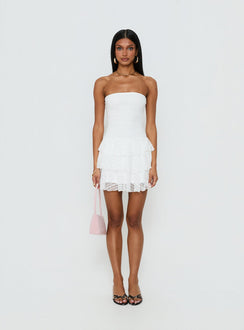 Emarie Strapless Mini Dress White