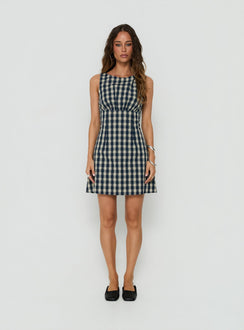 Sweet Somethings Mini Dress Navy Check