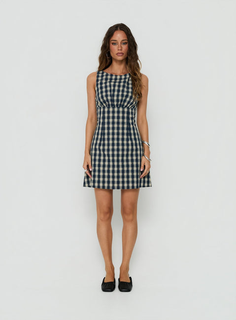 Sweet Somethings Mini Dress Navy Check