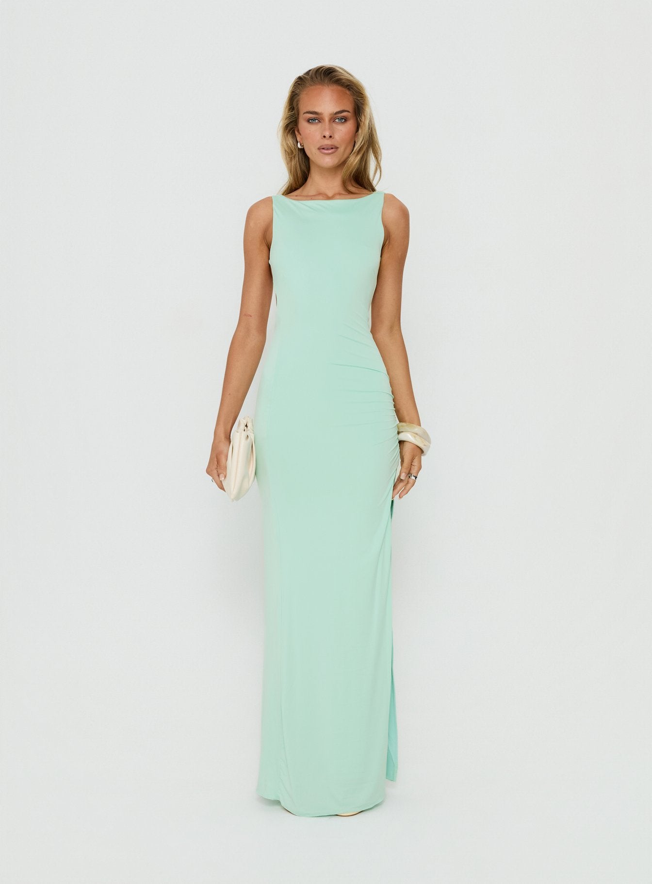 Kaidee Ruched Maxi Dress Jelly Mint