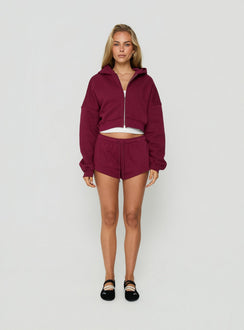 Quinncy Low Rise Sweat Shorts Cherry