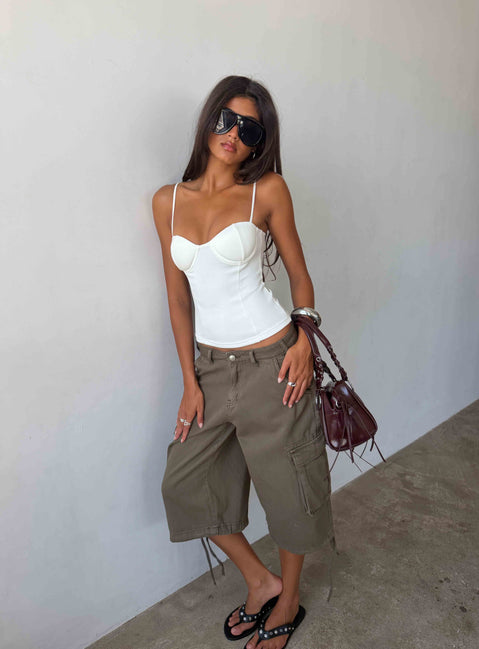 Hudsen Longline Cargo Shorts Khaki Tall