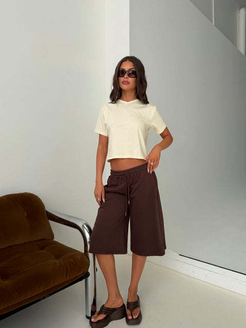 Nikko Longline Fleece Shorts Brown