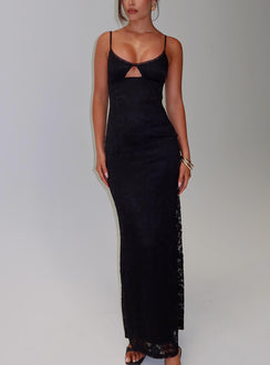 Alannis Lace Maxi Dress Black