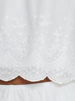 Madison Avenue Embroidered Detail Top White