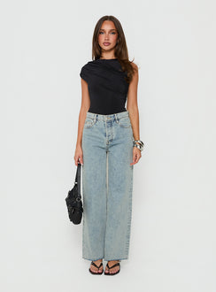 Fawcett High Rise Straight Leg Jeans Light Blue Wash Petite High Rise Jeans Jeans 
