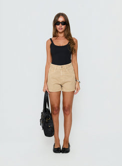 Tropicana Denim Shorts Tan