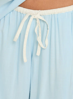 Nolei Contrast Pants Set Blue / White