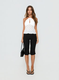 Note To Self Ring Detail Arrowneck Top White