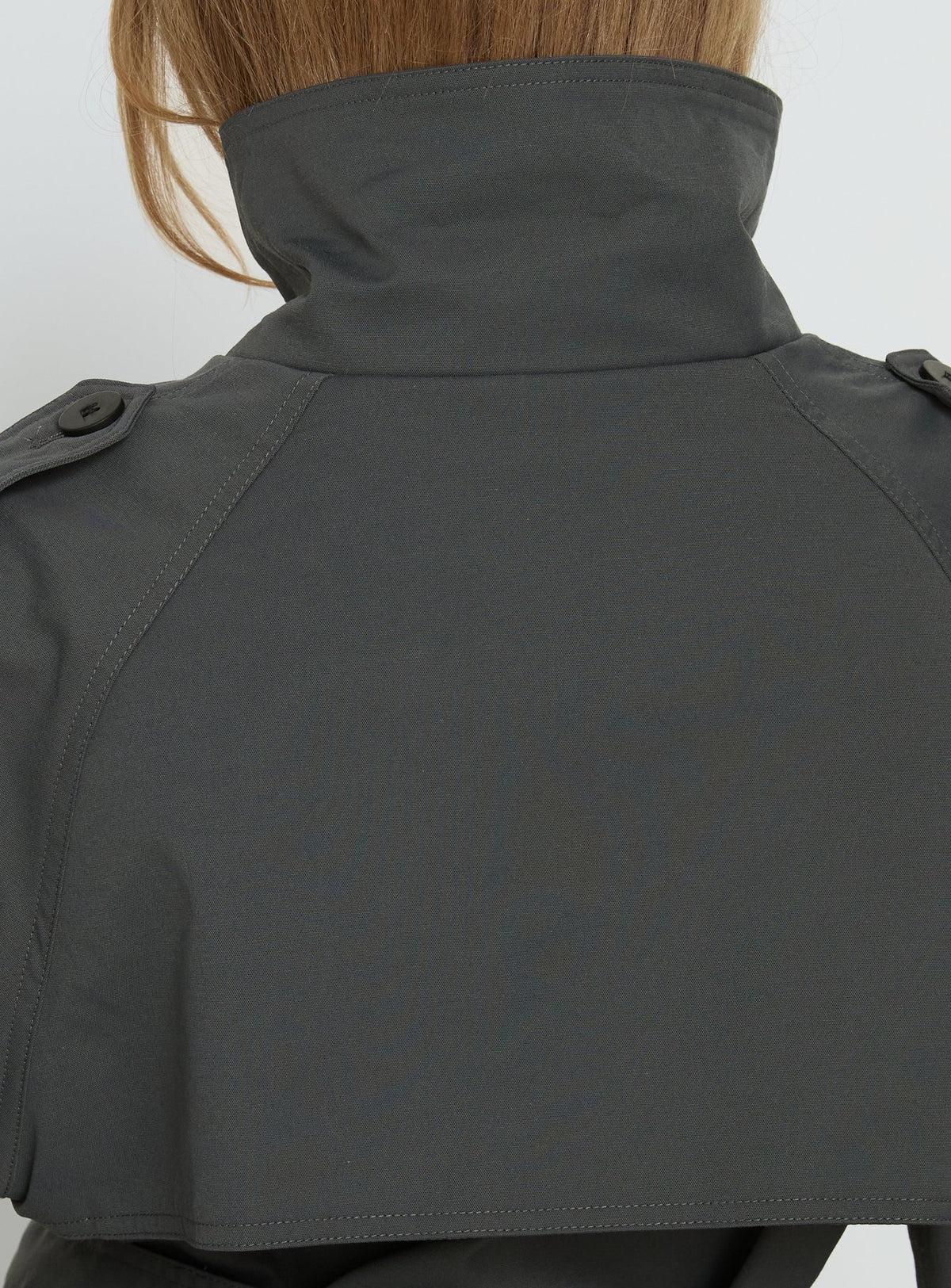 Blanc Cropped Trench Coat Olive