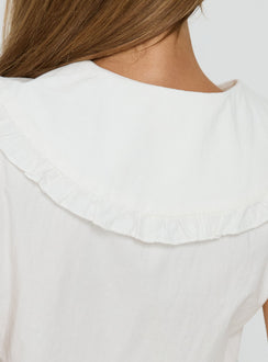 Nilufer Collared Playsuit White