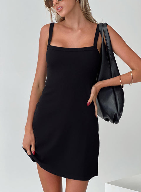 product Princess Polly Asymmetric Neckline  De Santis Mini Dress Black