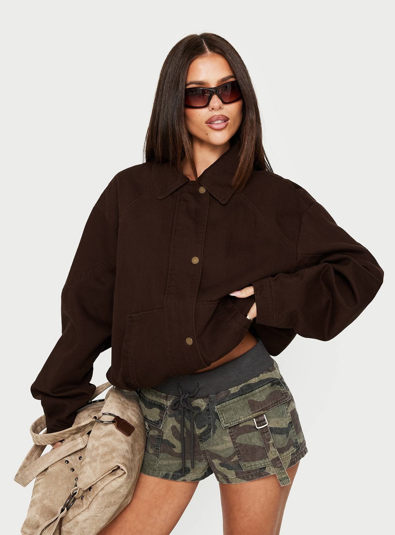Jaxton Lightweight Denim Jacket Washed Brown