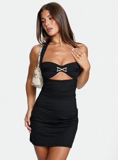 Hazella Halter Mini Dress Black