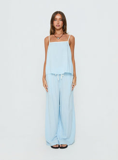 Nolei Contrast Pants Set Blue / White