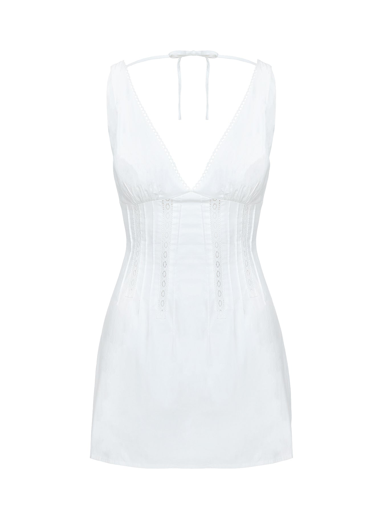 product Princess Polly Austria Drop Waist Mini Dress White V-Neck 