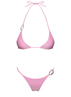 Aimi Glitter Tie Side Bikini Bottoms Pink