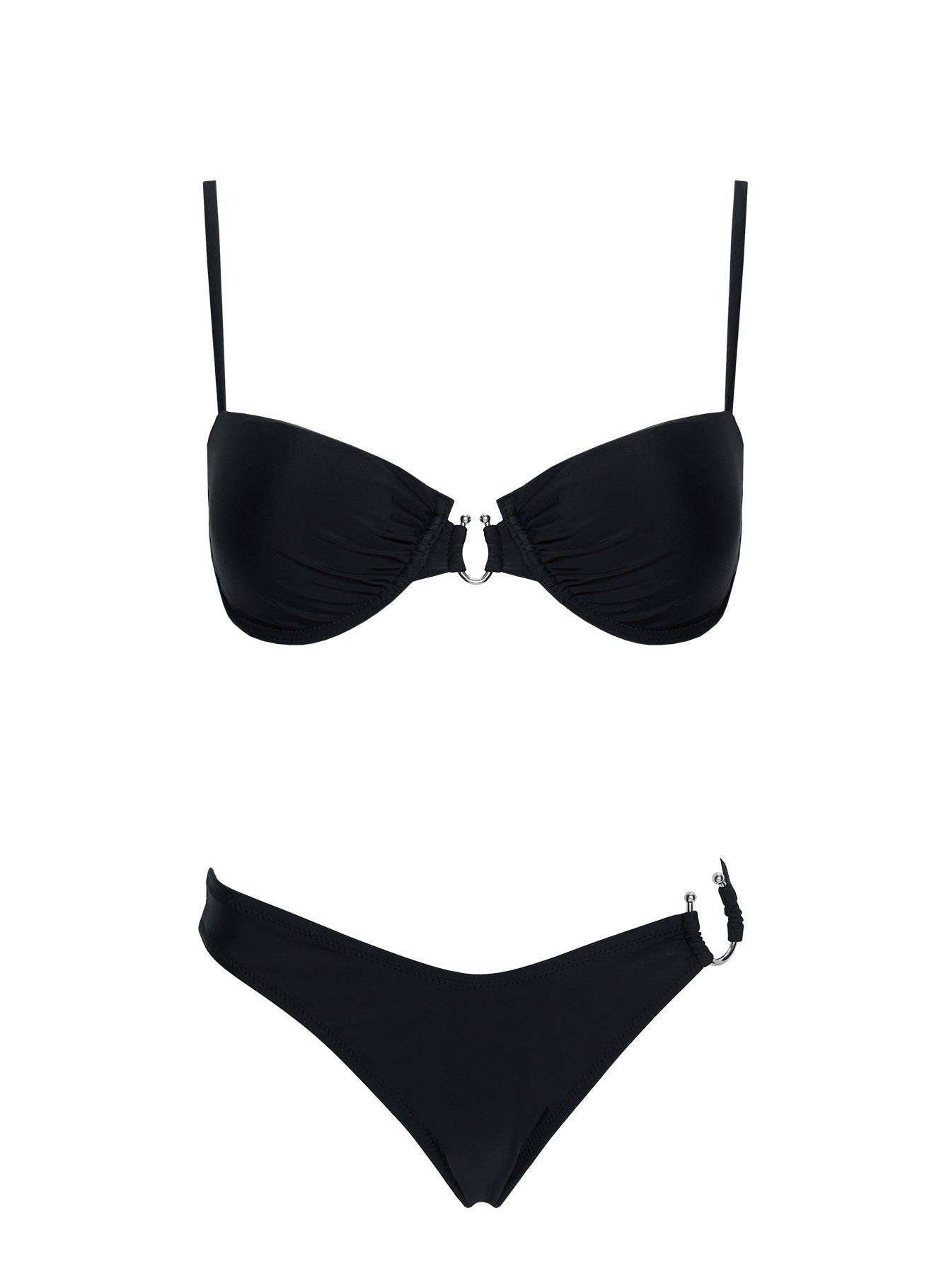Alexea Hardware High Side Bikini Bottoms Black
