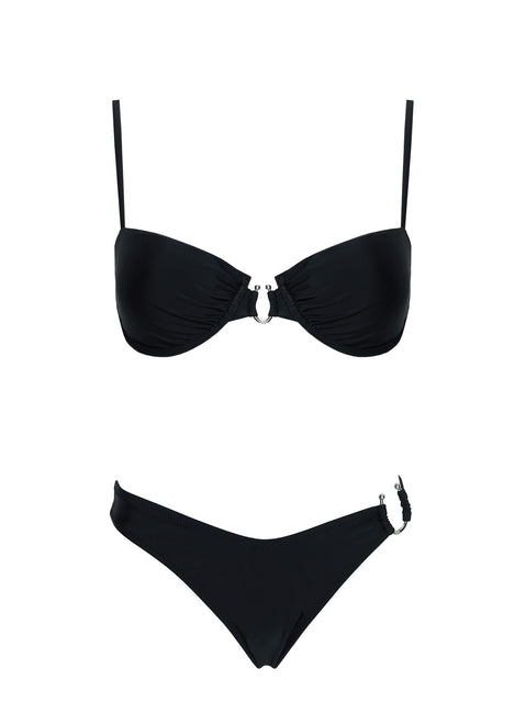 Alexea Hardware High Side Bikini Bottoms Black