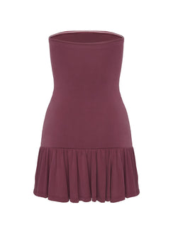 product Princess Polly Love Lingers Strapless Mini Dress Burgundy Petite Straight Neck 