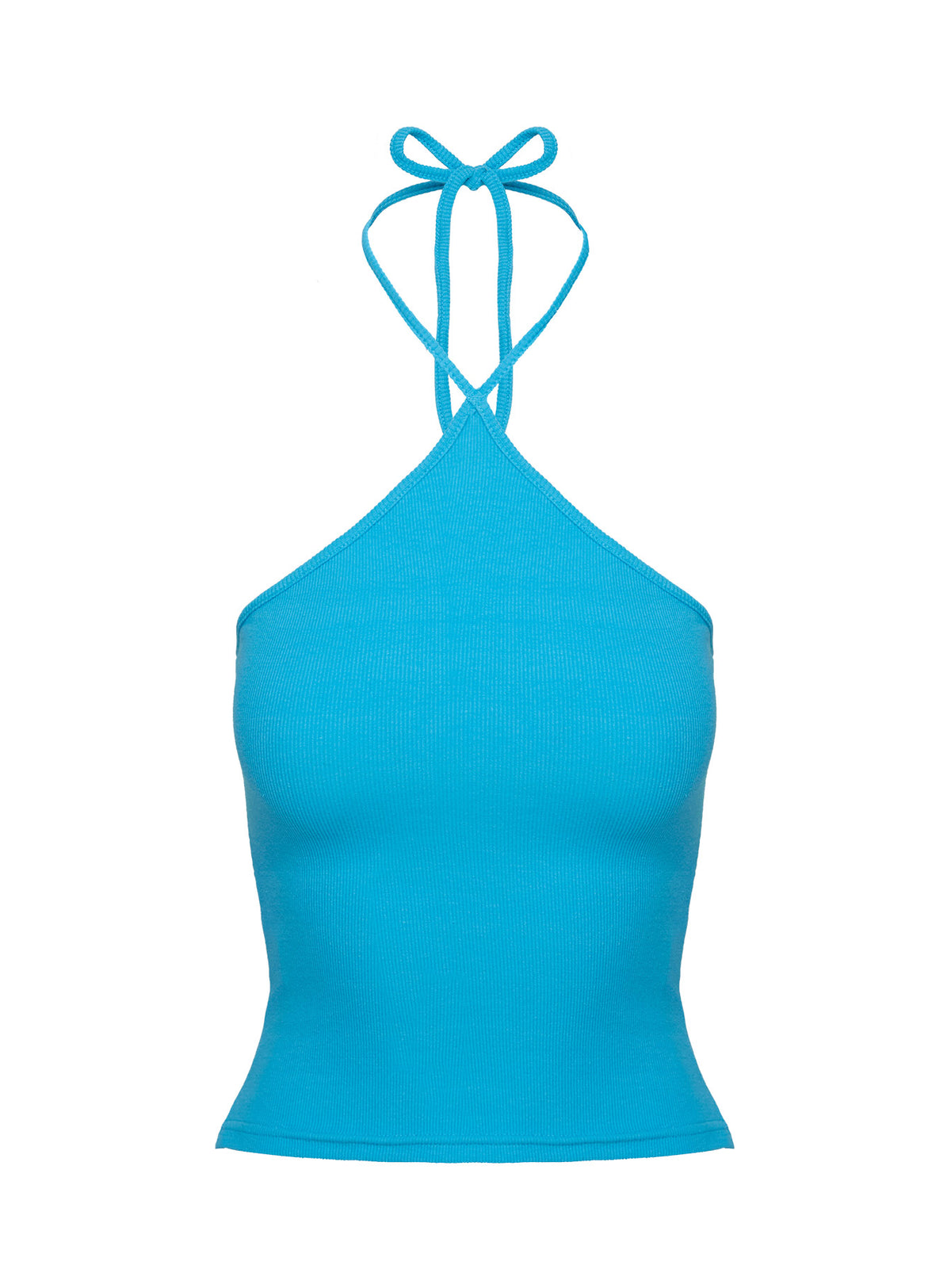 product Princess Polly Baseline Halter Rib Top Blue Sleeveless 