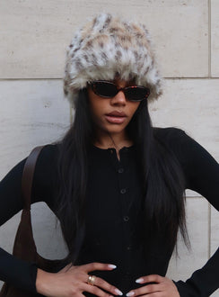 Birkley Fluffy Hat Leopard