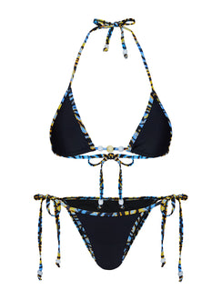 Beasley Tie Side Bikini Bottoms Black / Zebra