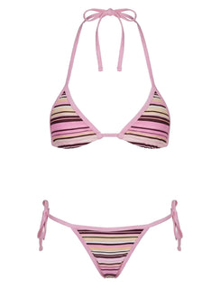 Blaylock Triangle Bikini Top Pink / Yellow Stripe