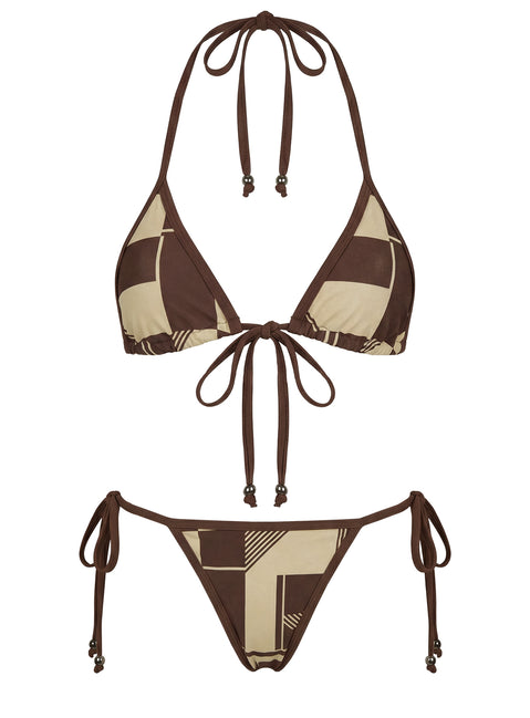 Blaylock Triangle Bikini Top Yellow Geo