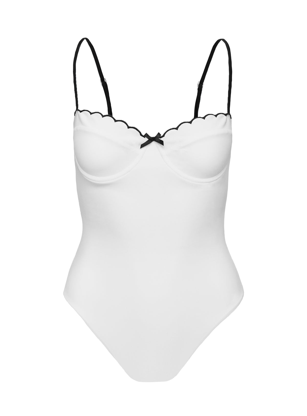Claryssa Scallop One Piece White / Black