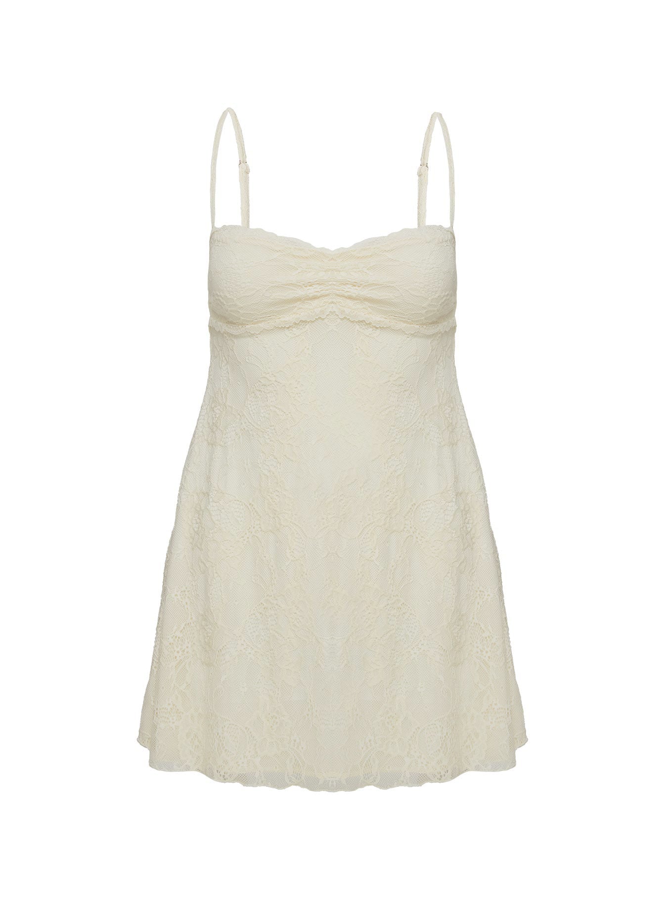 product Princess Polly Cruel Summer Lace Mini Dress Cream Sweetheart Neckline 