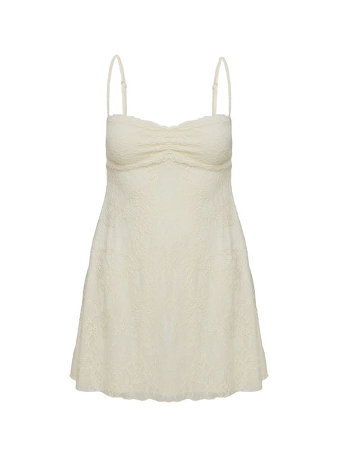 product Princess Polly Cruel Summer Lace Mini Dress Cream Sweetheart Neckline 