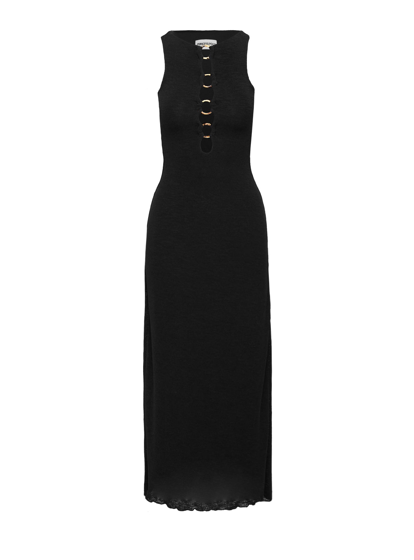 product Princess Polly Dejonge Sleeveless Maxi Dress Black Crew Neck 